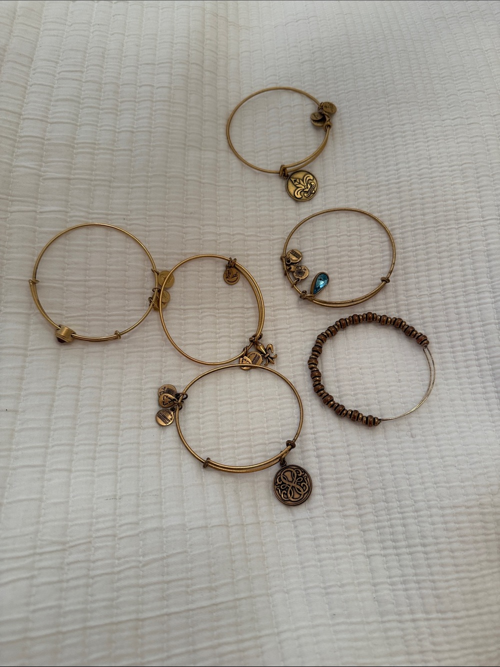 Alex and Ani Gold Tone Charm Bangle Bracelet - Women's Jewelry